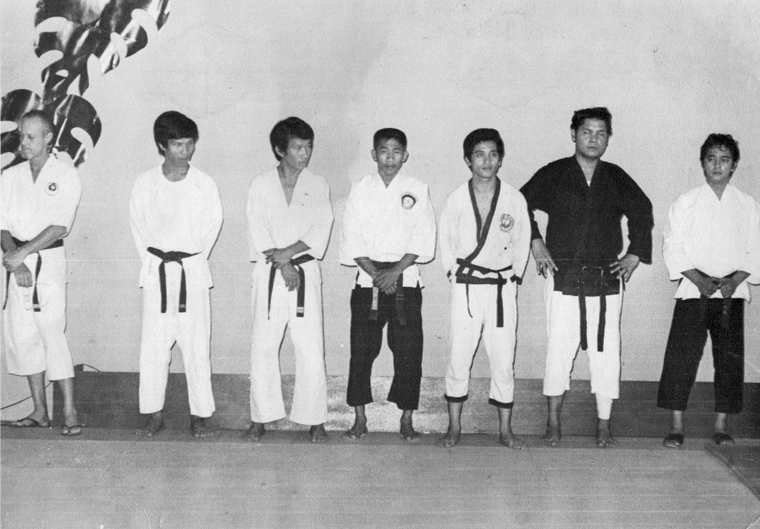 Early karate class in the Philippines with Mr. Bee