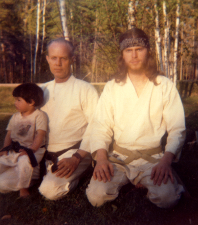 Mr. Bee and William Prosser in Birchdale, Minnesota 1976